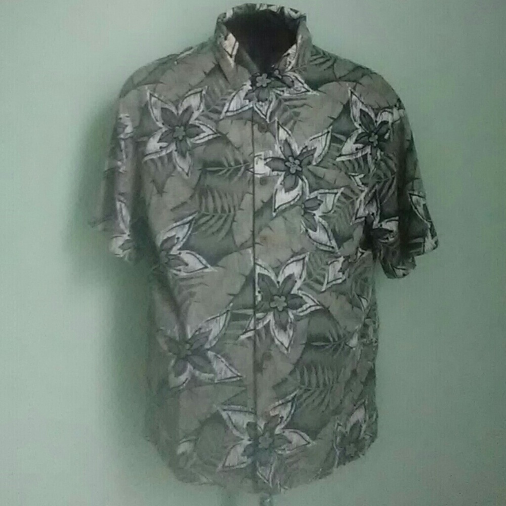 Men Floral Button Down Short Sleeve